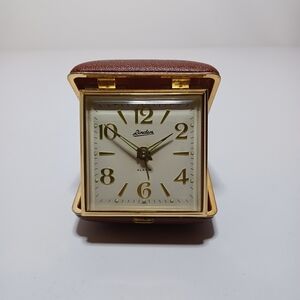 Vintage Linden Wind Up Mechanical Analog Travel Alarm Clock Working see pictures